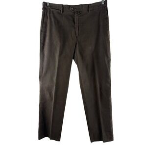 Faconnable Mens Brown Corduroy Trousers Straight Leg Pants 36x34 Flat Front